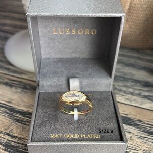 Lussoro Gold Plated Ring with Clear Stone